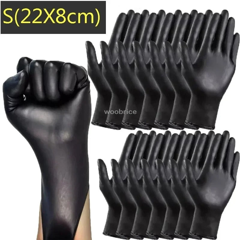 Black disposable PVC gloves - 10 pair pack