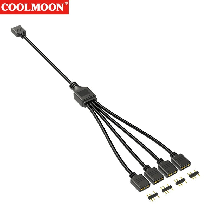 ARGB 1 to 4 splitter 5V 3-Pin - Motherboard Extension Cable