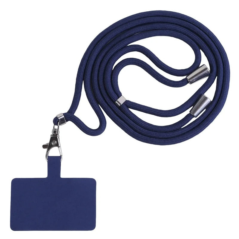 Adjustable phone lanyard showing cord length adjustment