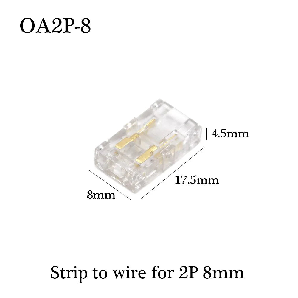 COB LED Quick Solderless Wire Connector for 8mm / 10mm COB / FCOB strips