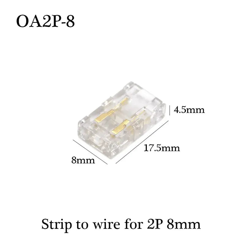 Quick connect LED strip connector detail