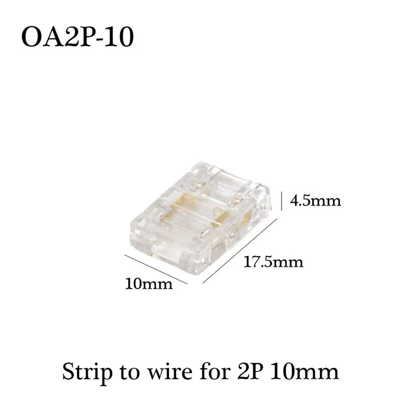 Solderless wire connector for COB strips