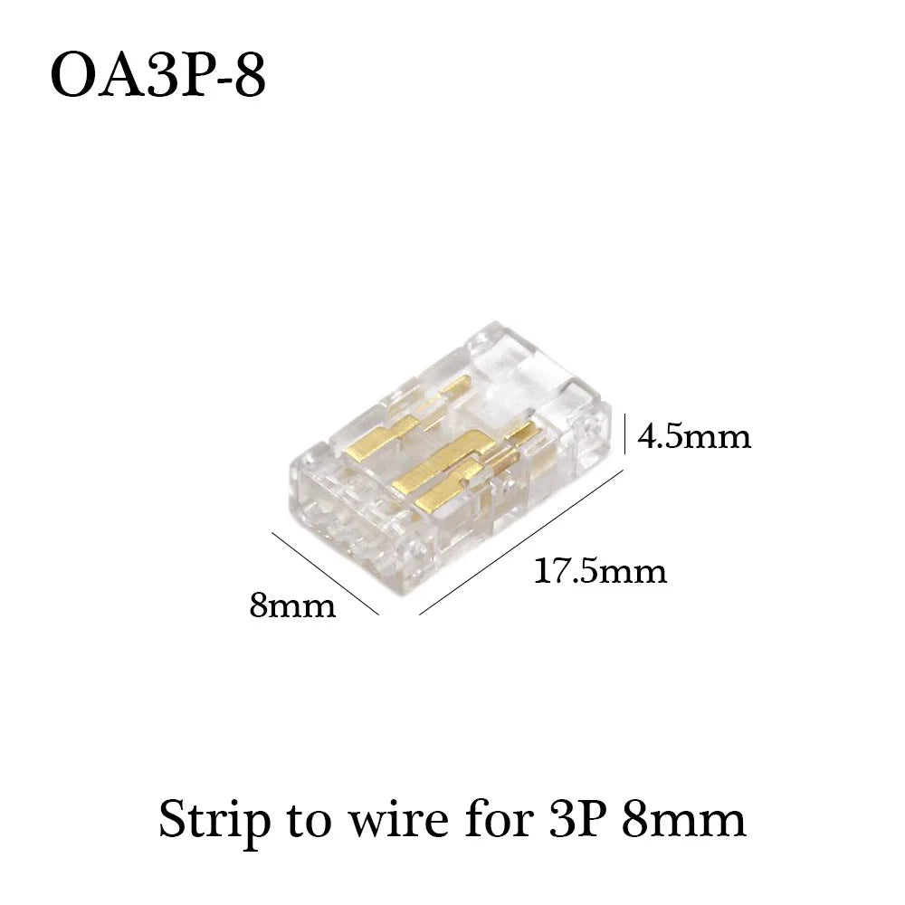 COB LED Quick Solderless Wire Connector for 8mm / 10mm COB / FCOB strips