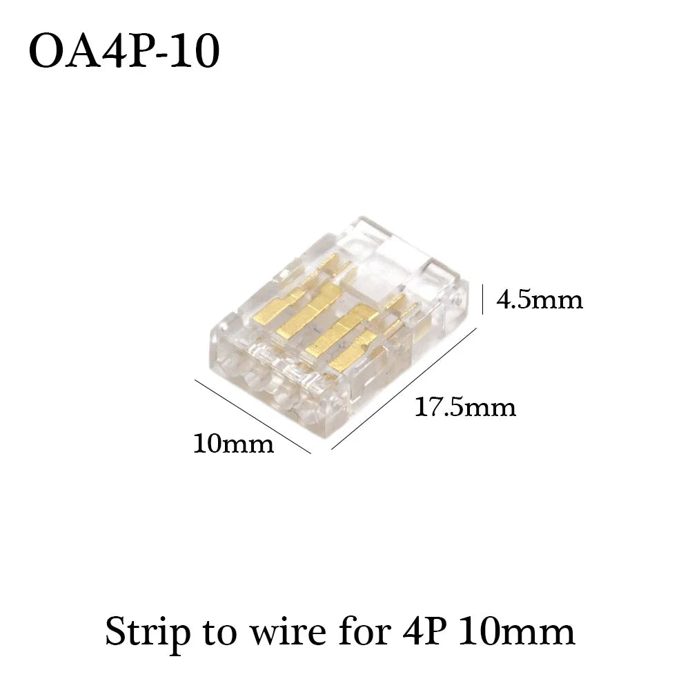 COB LED Quick Solderless Wire Connector for 8mm / 10mm COB / FCOB strips