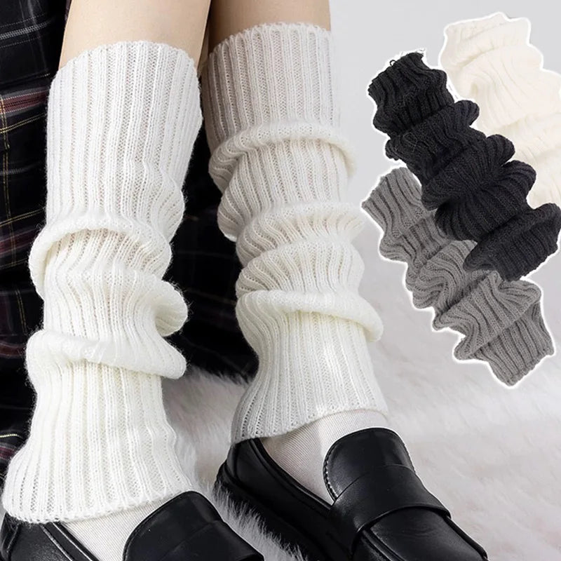 Y2K Japanese Lolita style leg warmers shown on legs
