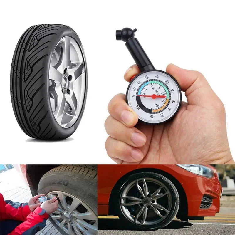 Tyre air pressure gauge with colourful dial