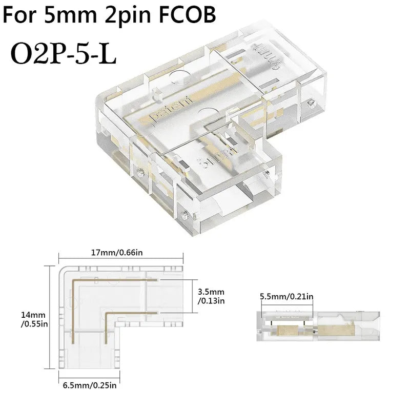 LED strip connector for 8mm and 10mm COB
