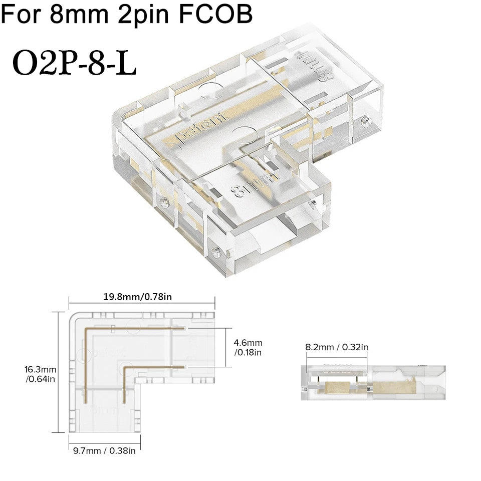 COB LED Quick Solderless Wire Connector for 8mm / 10mm COB / FCOB strips