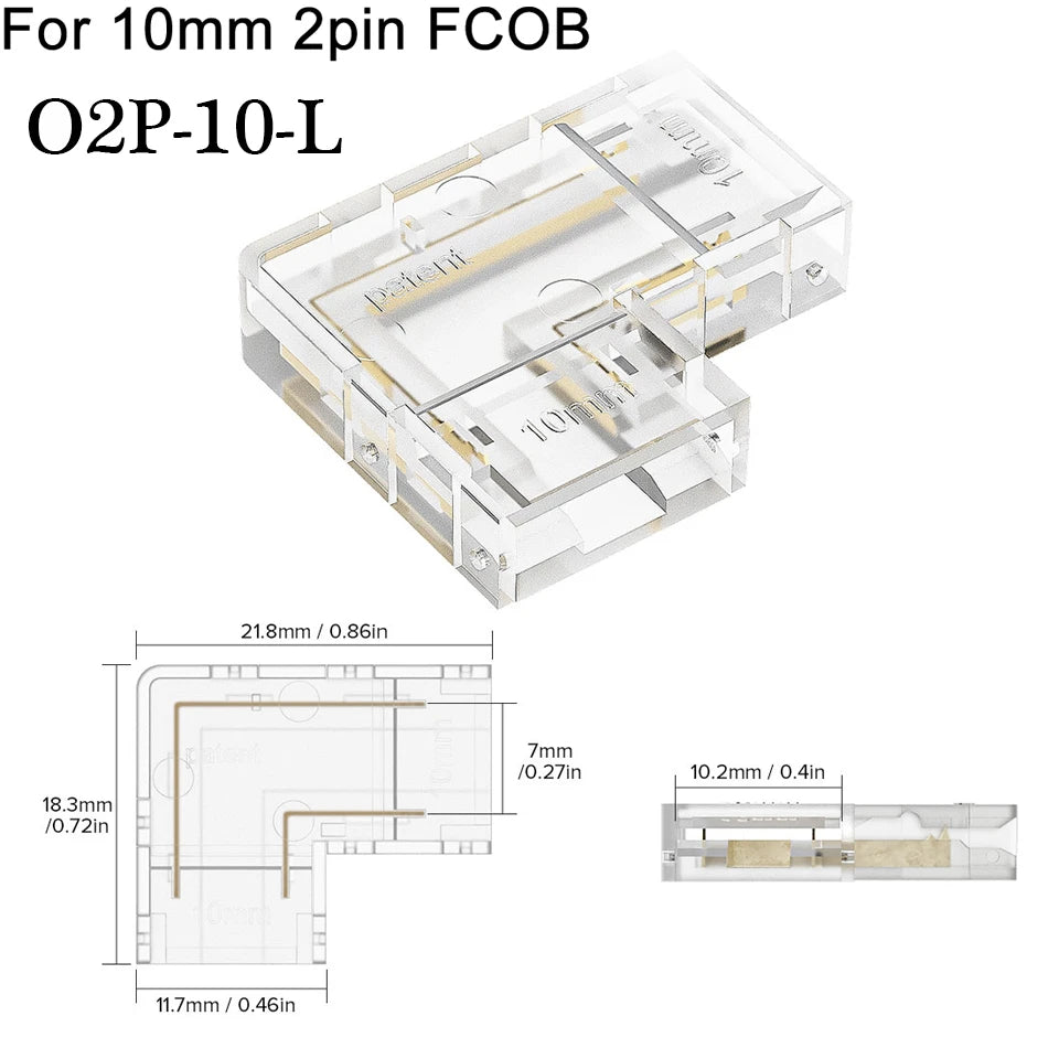 COB LED Quick Solderless Wire Connector for 8mm / 10mm COB / FCOB strips