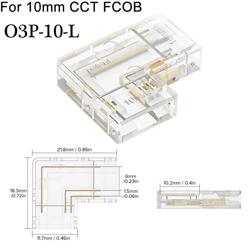 COB LED Strip Connector 8mm/10mm Quick Solderless Wire Connector
