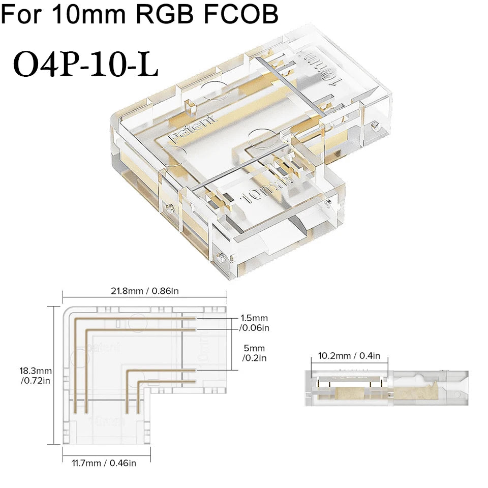 COB LED Quick Solderless Wire Connector for 8mm / 10mm COB / FCOB strips