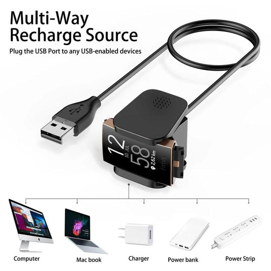 USB Charging Cable with Dock for FitBit Charge 3 & 4