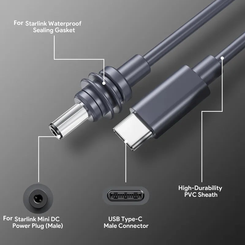 StarLink Mini 10m power cable showing durable construction
