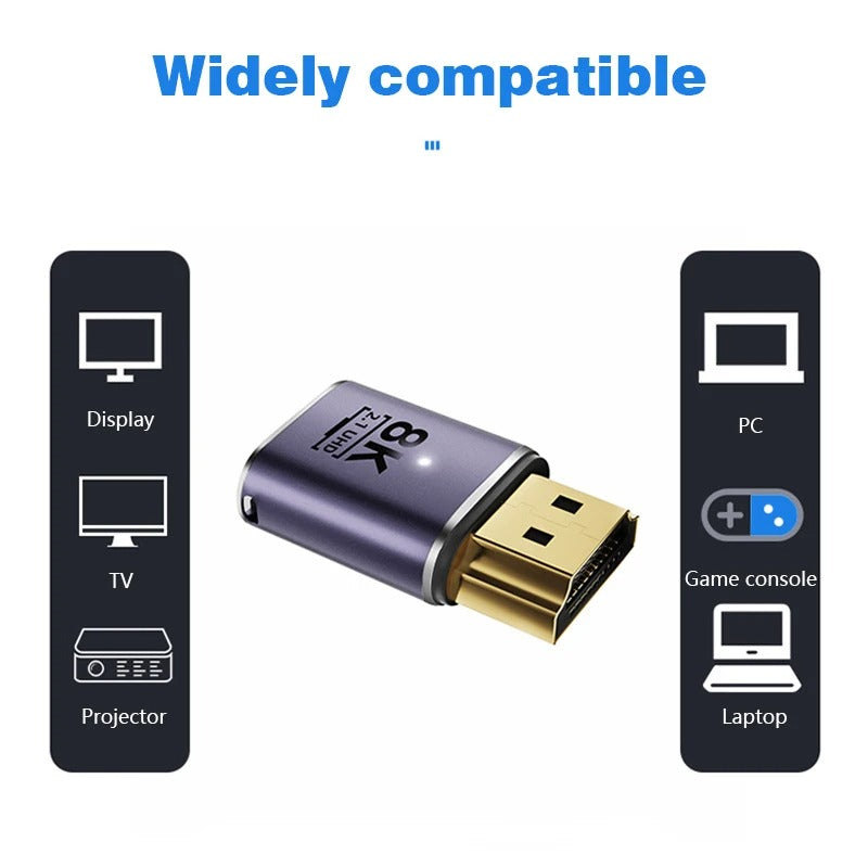 HDMI 2.1 adapter supporting 8K and 4K resolution