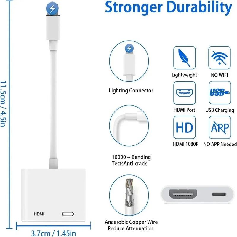 Lightning to HDMI adapter cable detail view