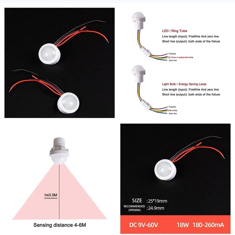 Motion sensor switch dimensions and technical specifications
