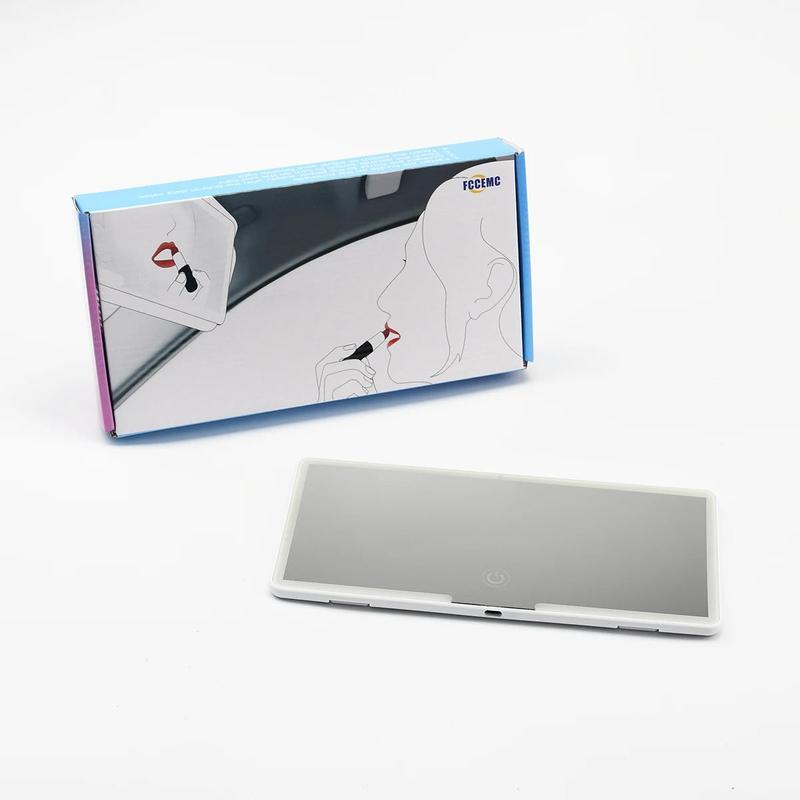 LED car makeup mirror with touch control and three brightness settings