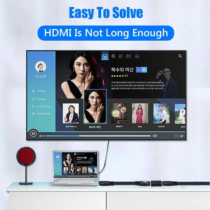 4K HDMI extender coupler connecting two cables