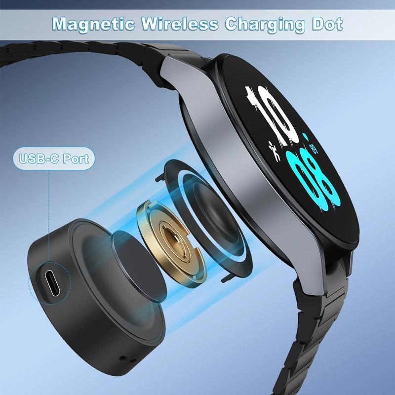 Compact Samsung Galaxy Watch charging dock side view