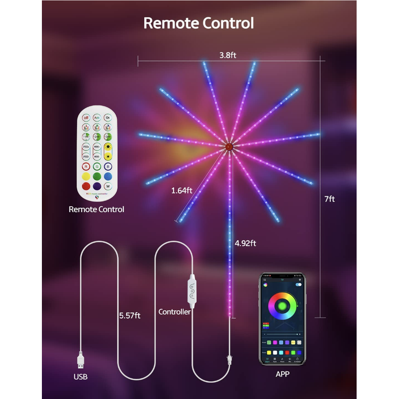 Smart LED light kit controller and remote control accessories