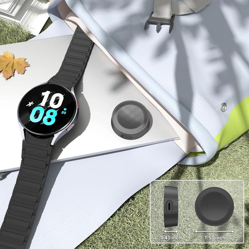 Samsung Galaxy Watch charger dock showing USB-C connection