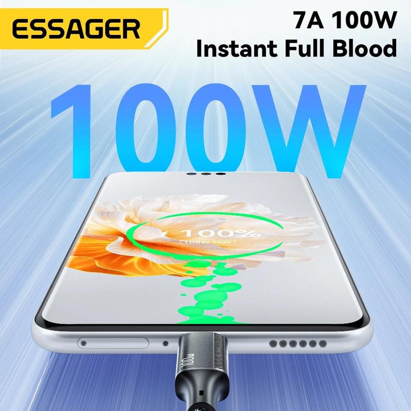 Essager fast charging cable with 1.2m length and branched design