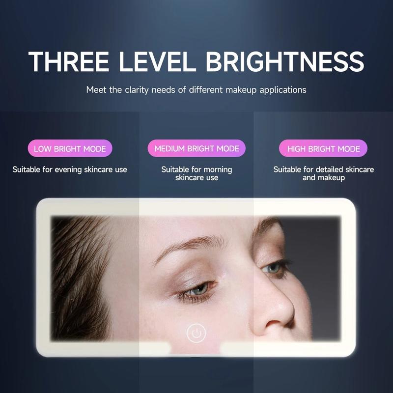 Car vanity mirror with adjustable LED lighting