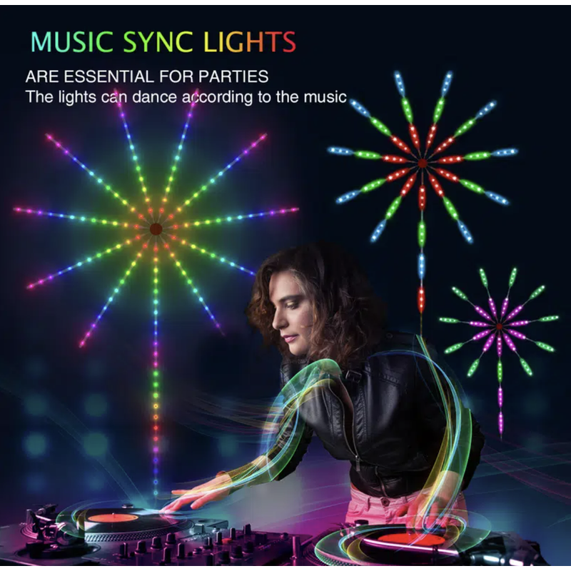 Firework LED strips showing multiple colour changing modes and patterns
