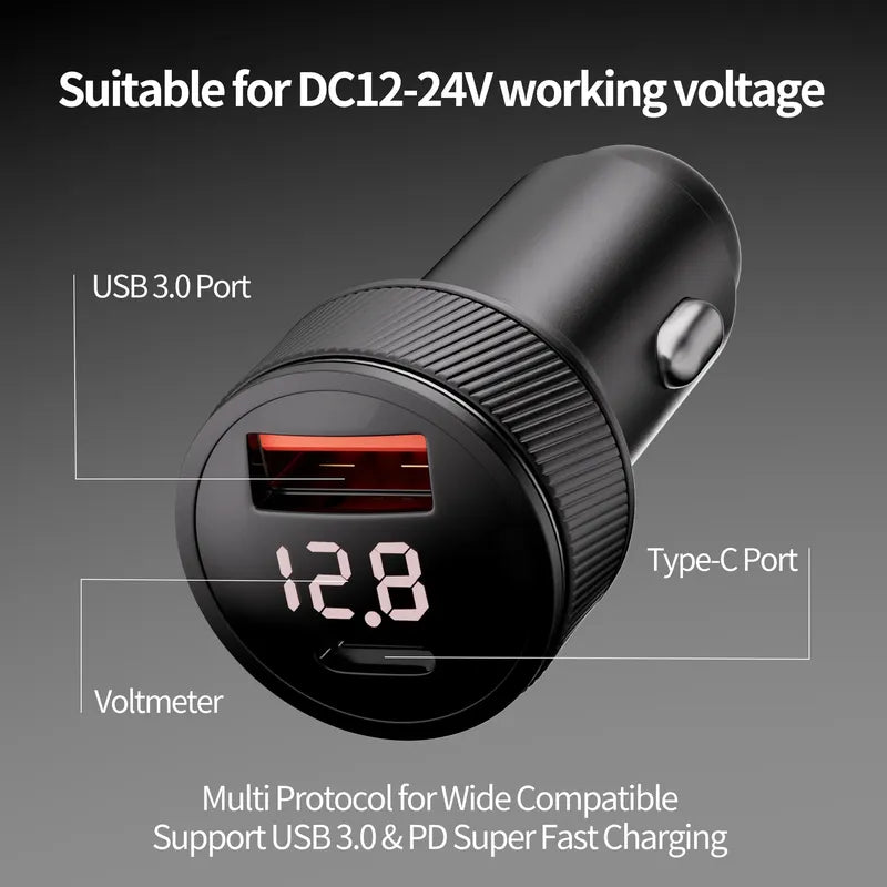 Dual USB ports on Starlink Mini car charger for device charging