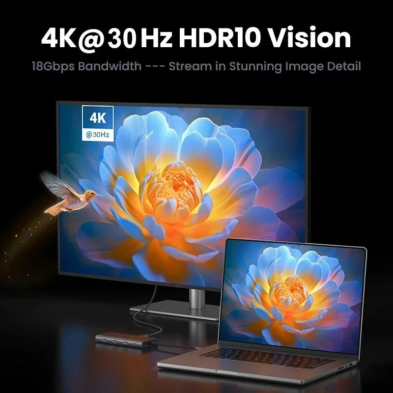 USB-C to HDTV 10-in-1 Multifunction Adapter multi-port Docking Station