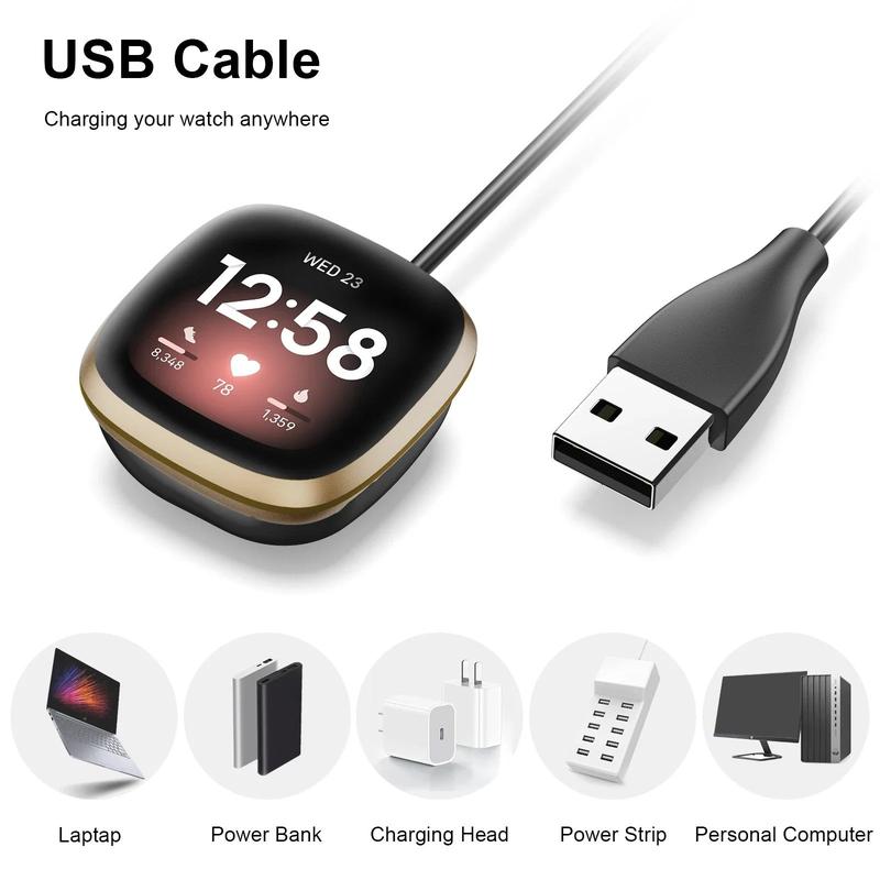 Portable USB magnetic charger dock adapter for Fitbit smartwatches
