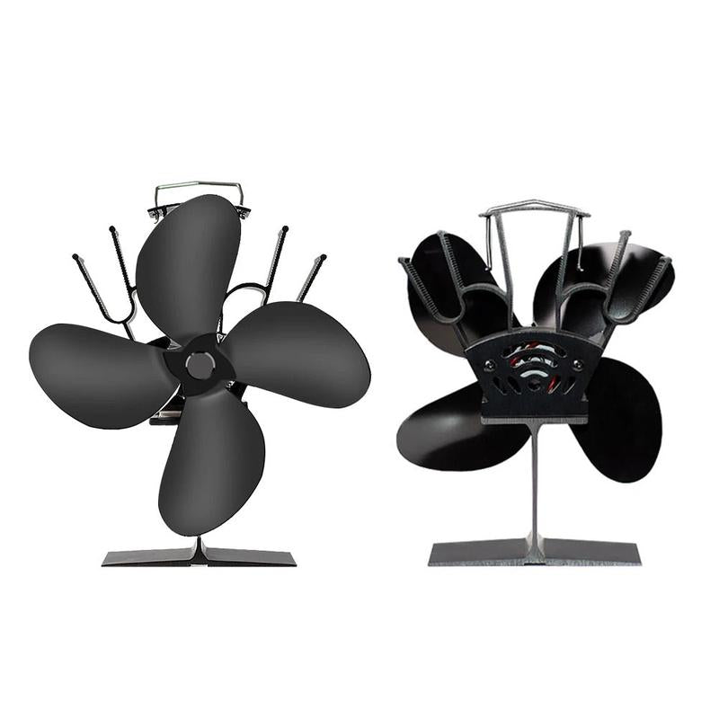 4-Blade Heat-Powered Fireplace Fan