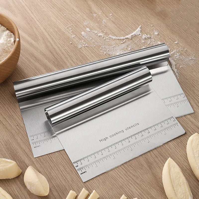 Stainless steel pastry cutter with blunt safety edge