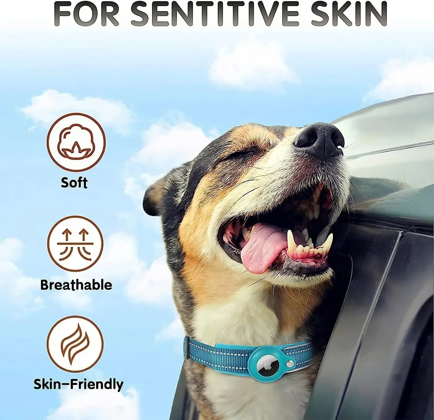 Anti-Lost Reflective Protective Dog Collar for Apple AirTag
