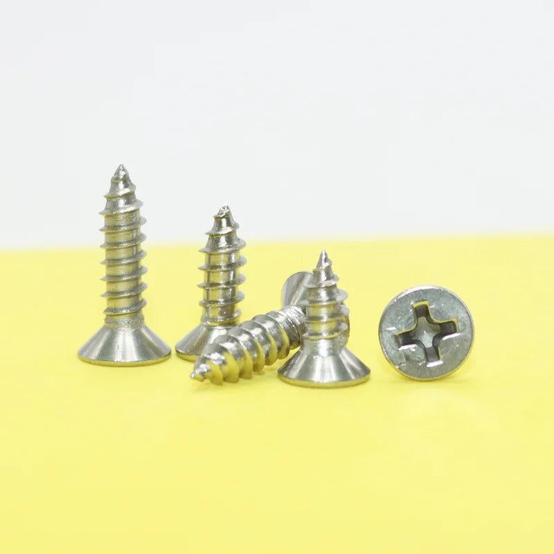 304 stainless steel screw kit showing flat head design