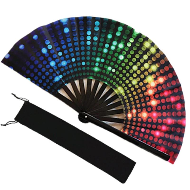UV Glow Reactive Colourful Folding Festival & Party Fan