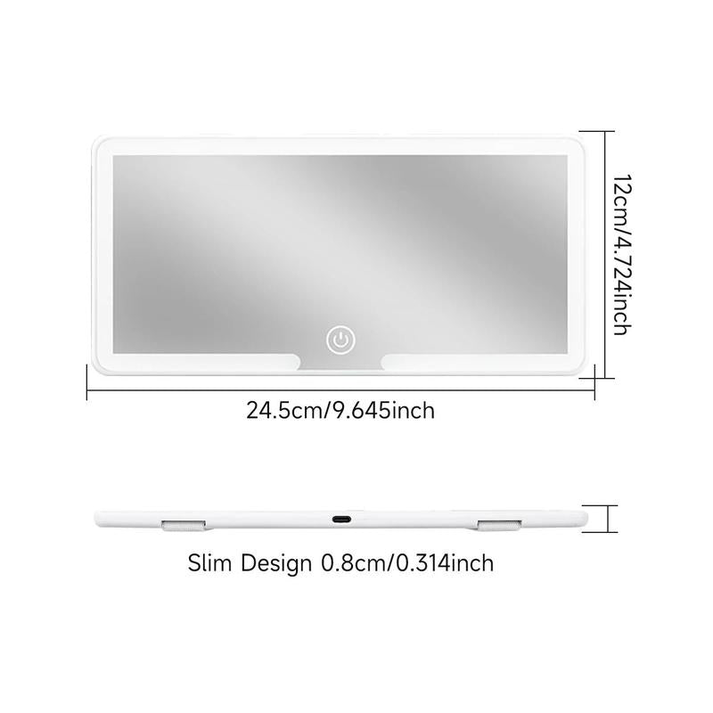 Portable LED makeup mirror for car use