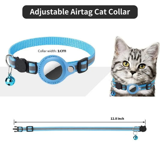 Reflective Pet Collar with Apple AirTag Holder & Bell
