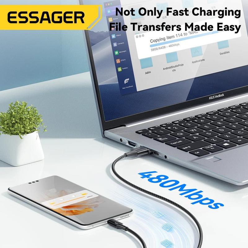 Essager 1.2metre 100W 3-in-1 Fast Charging Cable