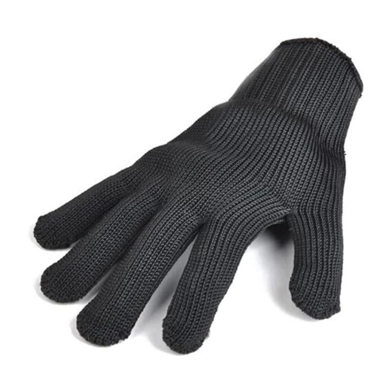 Black anti-cut safety gloves for kitchen and workshop use