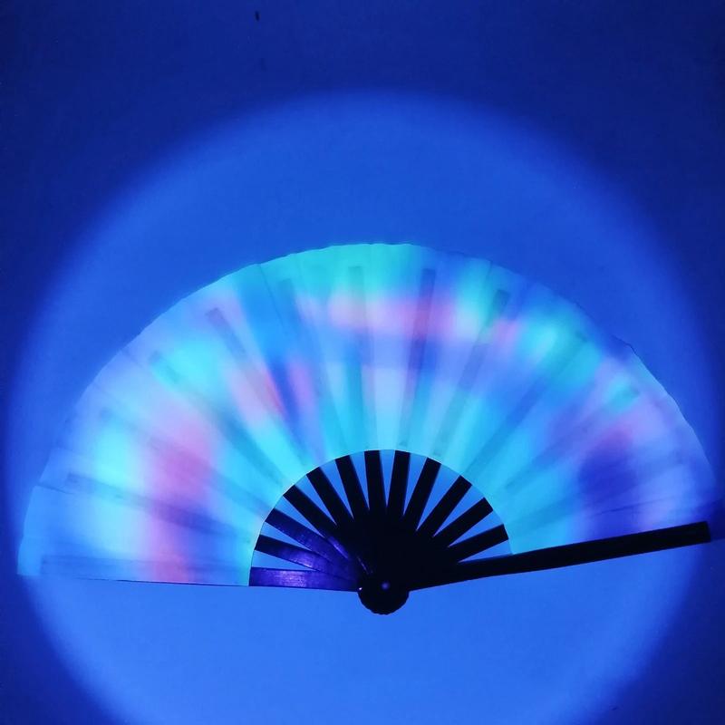 UV Glow Reactive Colourful Folding Festival & Party Fan