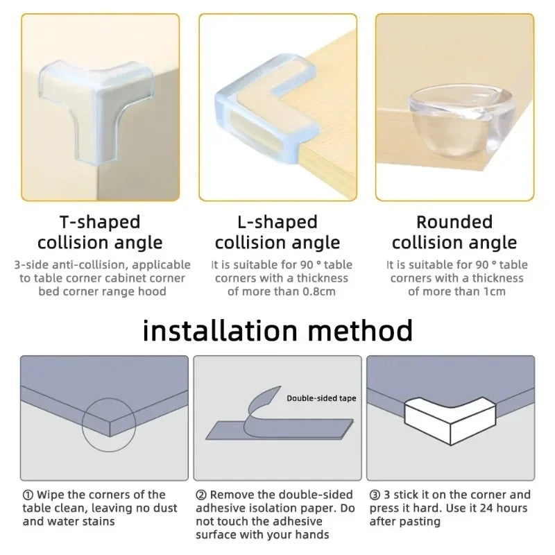 Clear PVC Table Corner Protectors for Baby Proofing