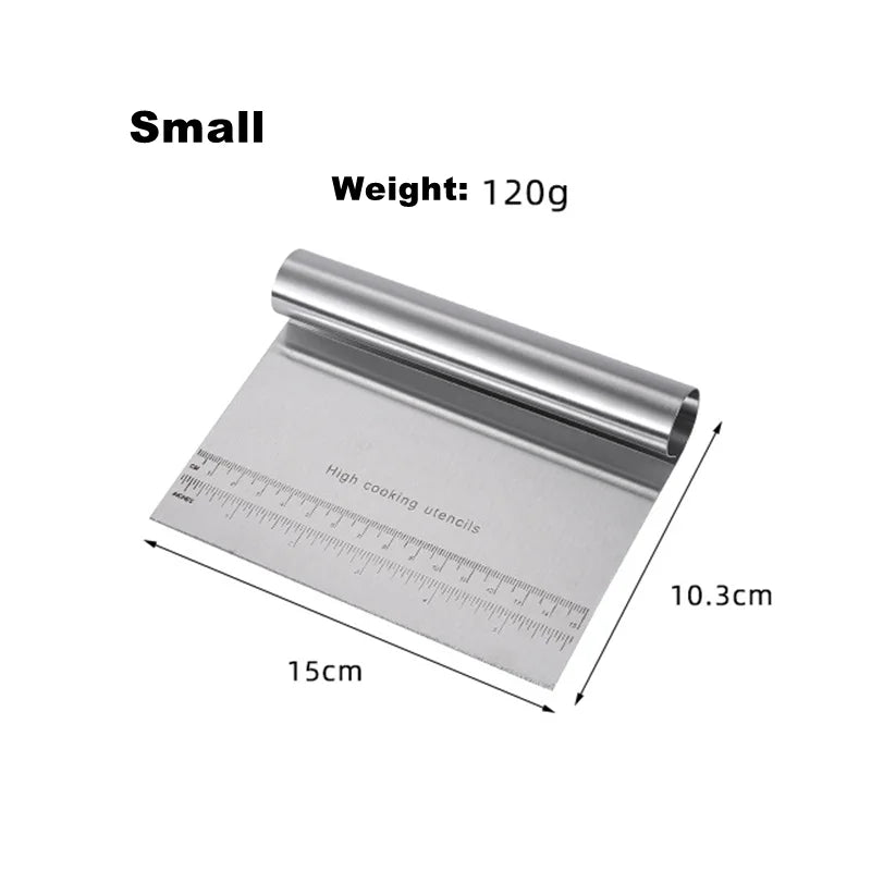 Professional bench scraper cutting and portioning dough
