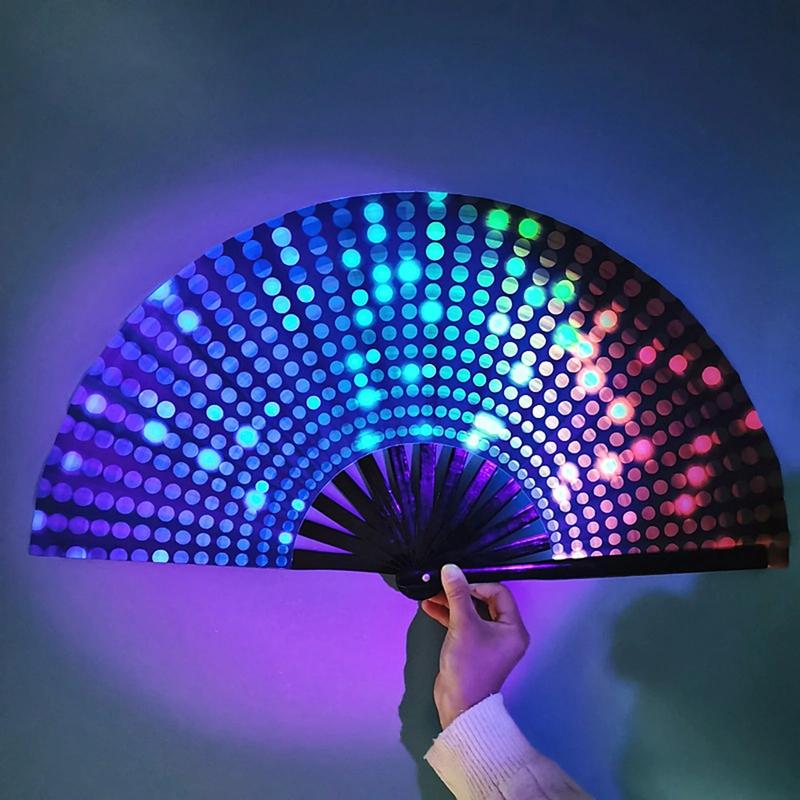 UV Glow Reactive Colourful Folding Festival & Party Fan