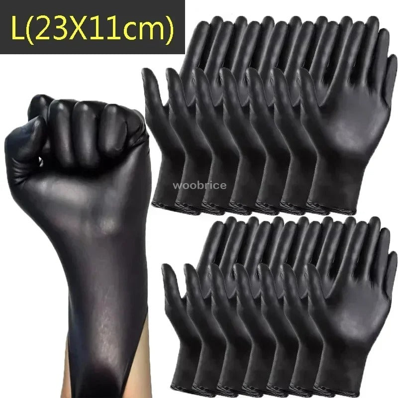Black PVC gloves for cleaning and maintenance