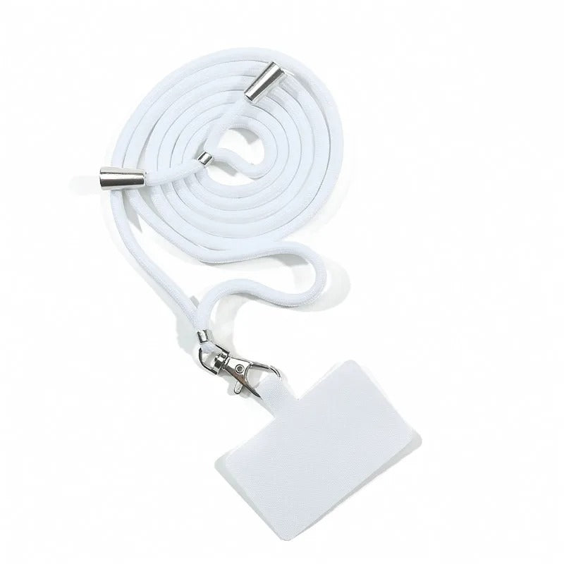 Detachable phone lanyard in use with mobile phone