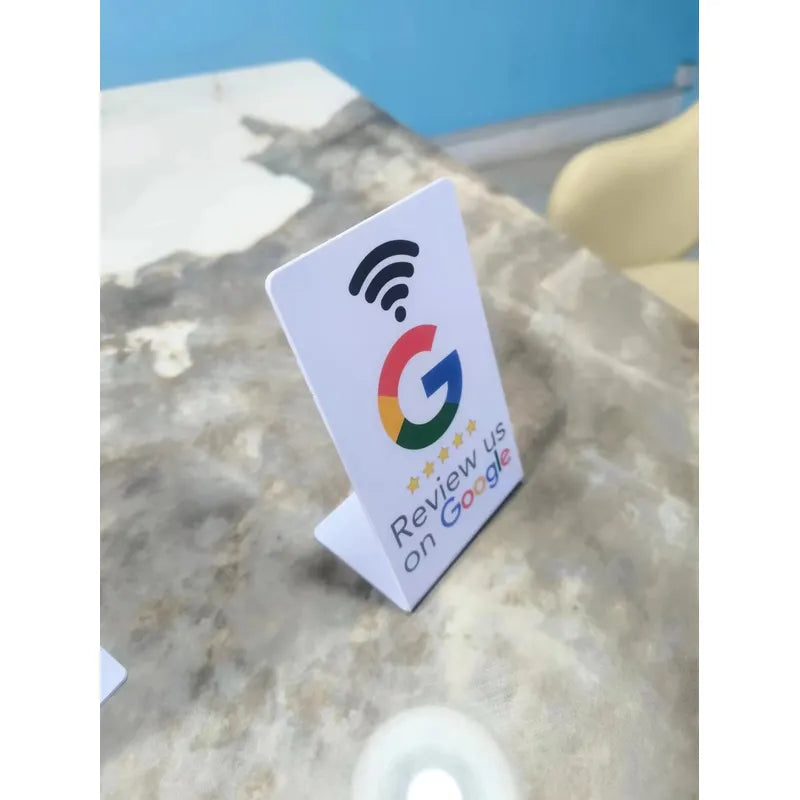 Let us pre-program your purchase of "Review Us on Google" NFC stands and tags