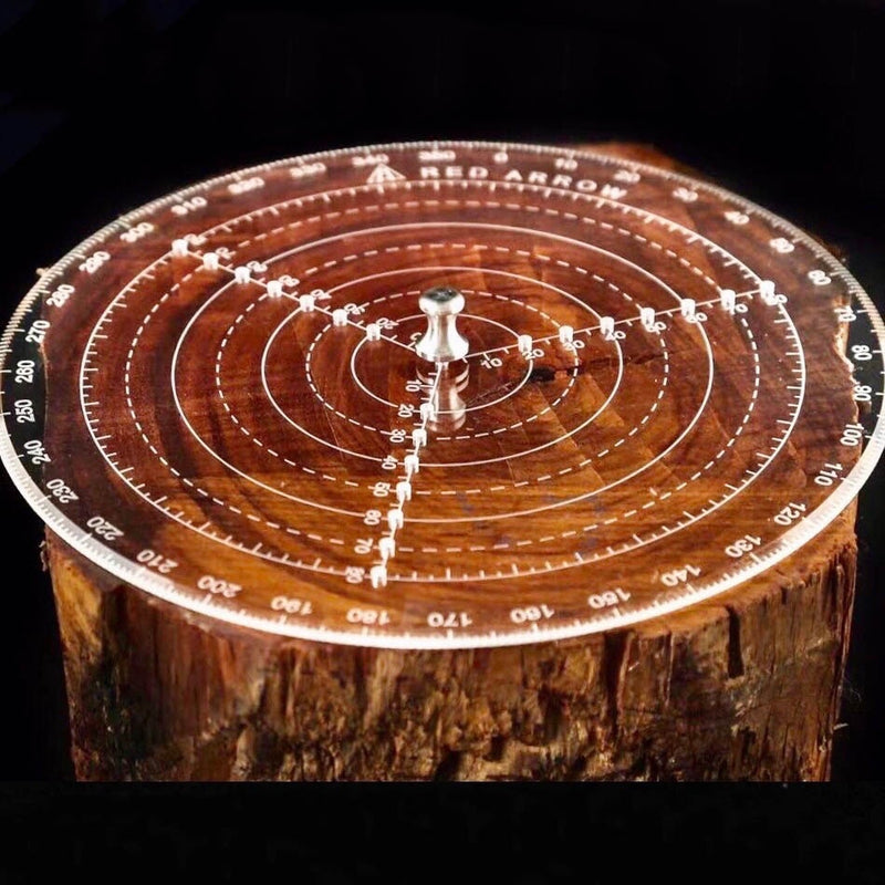Woodturning scribing gauge showing measurement markings