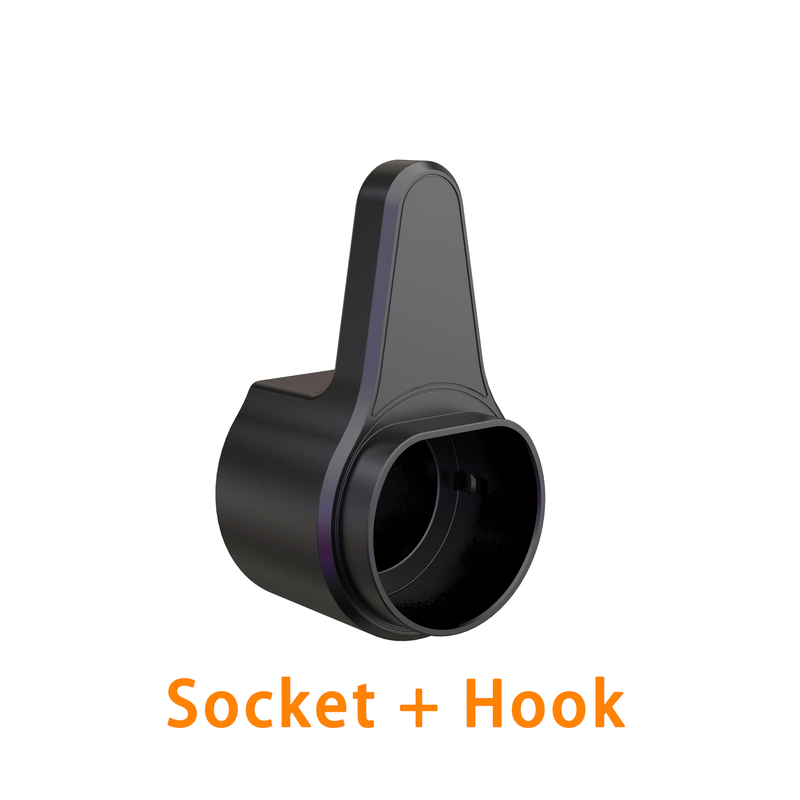 Wall-mounted EV charger holder with Type 2 cable