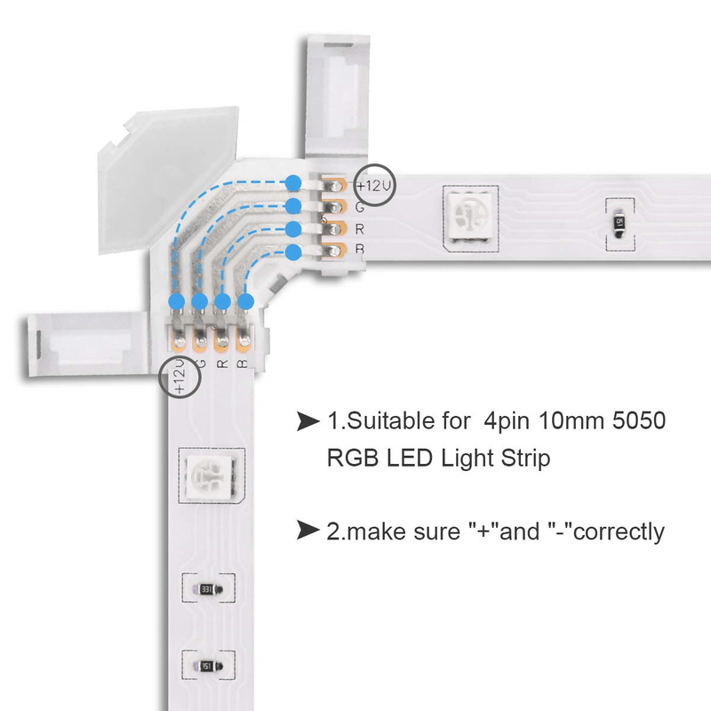 Corner degree pin RGB LED Strip connector